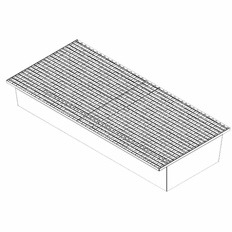 Bac de rétention en acier galvanisé de 1006 litres à poser sur des rayonnages de 2700 mm_0