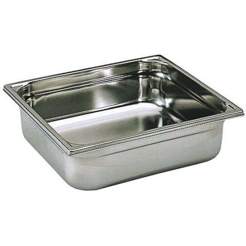 BAC GASTRONORME PLEIN INOX - SANS ANSE - GN 2/3 PROFONDEUR 6.5 CM