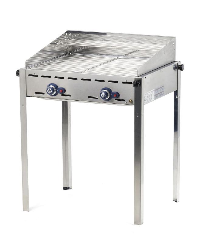 Barbecue à gaz green fire 2 bruleurs avec 2 grilles en inox - 149621_0