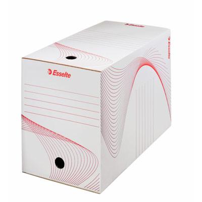 BOÎTE A ARCHIVES ESSELTE - DOS DE 20 CM - CARTON ONDULE KRAFT BLANC - LOT DE 25