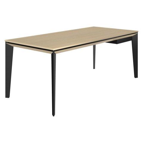 BUREAU DROIT DIRECTION ONYX L 190 CM CHÊNE CLAIR AVEC TIROIR INTÉGRÉ