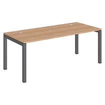 BUREAU DROIT TEAM LINE HÊTRE L 180 CM PIÉTEMENT ANTHRACITE
