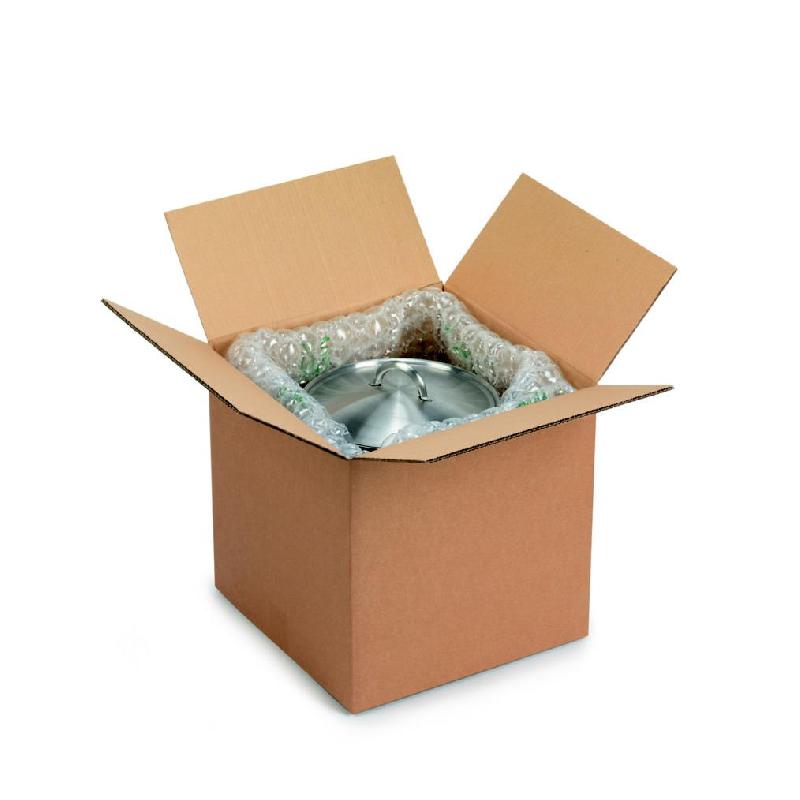 CAISSE AMERICAINE RAJA CARTON DOUBLE CANNELURE - L.INT. 40 X L.40 X H.40 CM - KRAFT BRUN - LOT DE 10