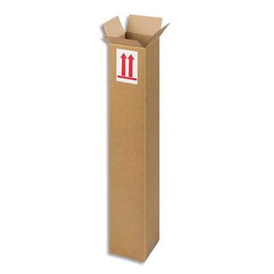 CAISSE LONGUE EN CARTON BRUN - SIMPLE CANNELURE - L80 X H15 X P15 CM - LOT DE 10