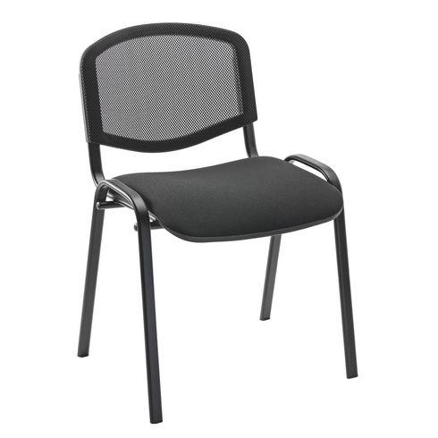 LOT DE 2 - CHAISE CONFÉRENCE - DOSSIER MAILLE ASSISE NOIRE