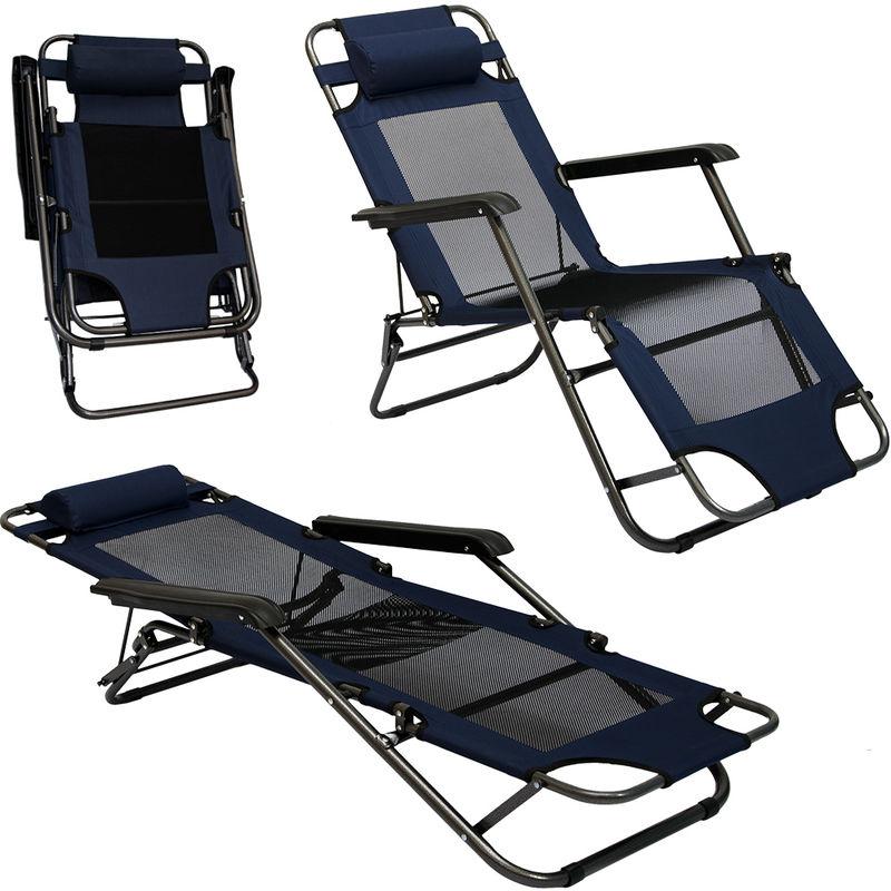 CHAISE LONGUE PLIABLE POUR CAMPING ET JARDIN  TRANSAT INCLINABLES AVEC