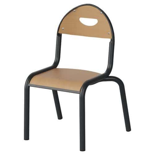CHAISE MALIBU 4P T1 - ASS/DOS HÊTRE / ALU GRIS 7016 - MANUTAN EXPERT