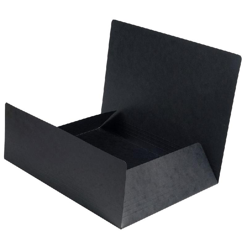 CHEMISE EXACOMPTA NATURE FUTURE A 3 RABATS 200 FEUILLES A4 400 G/M² CARTON COMPRIME NOIR  - LOT DE 25