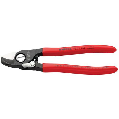 COUPE-CÂBLES 165MM - Ø15MM/50MM² CU/AL - GAINAGE PVC - AVEC RESSORT - KNIPEX