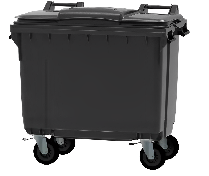 Collecteur à déchets avec couvercle rabattable et roues Ø200mm - plusieurs volumes disponibles_0