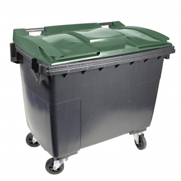 CONTENEUR SULO CITYBAC EN PEHD BAC GRIS COUVERCLE VERT 4 ROUES CAPACITÉ 770 LITRES