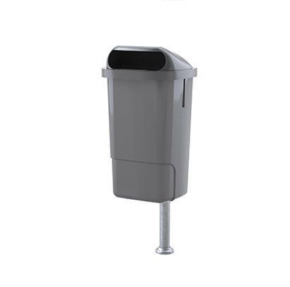 Corbeille de rue recyclable - DIN 50L - Polyéthylène haute densité et système anti-vandalisme_0