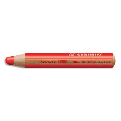 CRAYON DE COULEUR STABILO WOODY 3IN1 MULTI-SURFACES MINE EXTRA-LARGE (10 MM) - VERMILLON