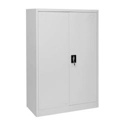 Décoshop26 - Armoire de bureau étagère de rangement avec 2 portes verrouillables en métal gris 140x90x40cm 04_0001471 - gris 3000096432690_0
