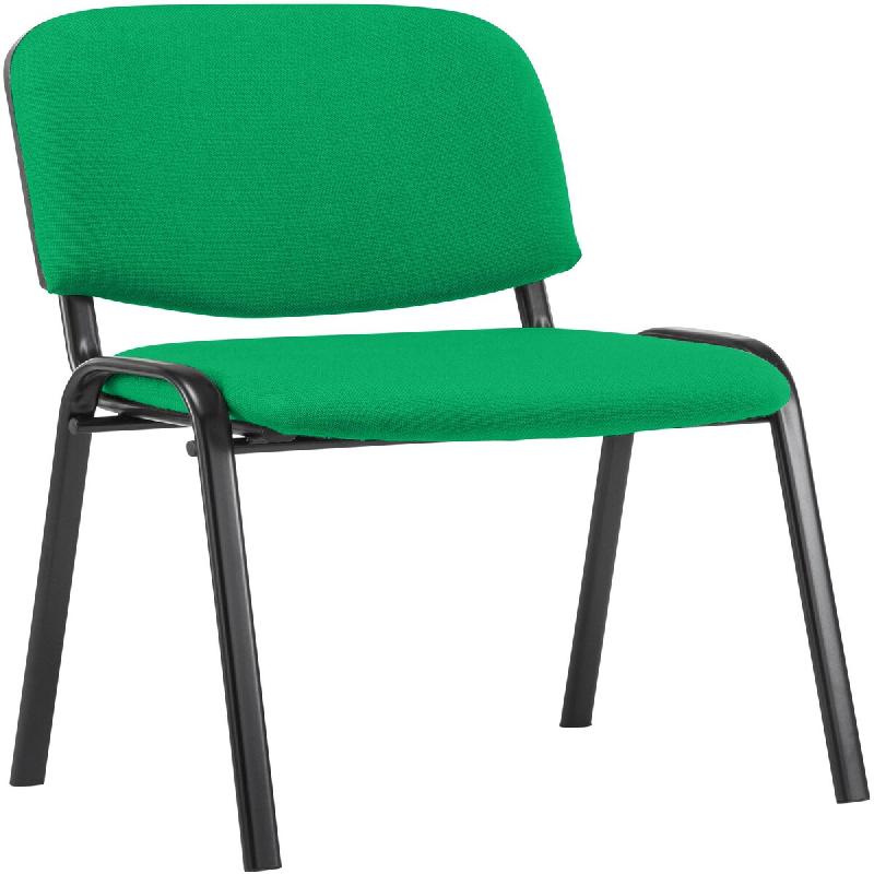 Décoshop26 - Chaise visiteur empilable zone d'attente en tissu vert piètement à 4 pieds en métal noir 10_0008876 - 3000266888159_0