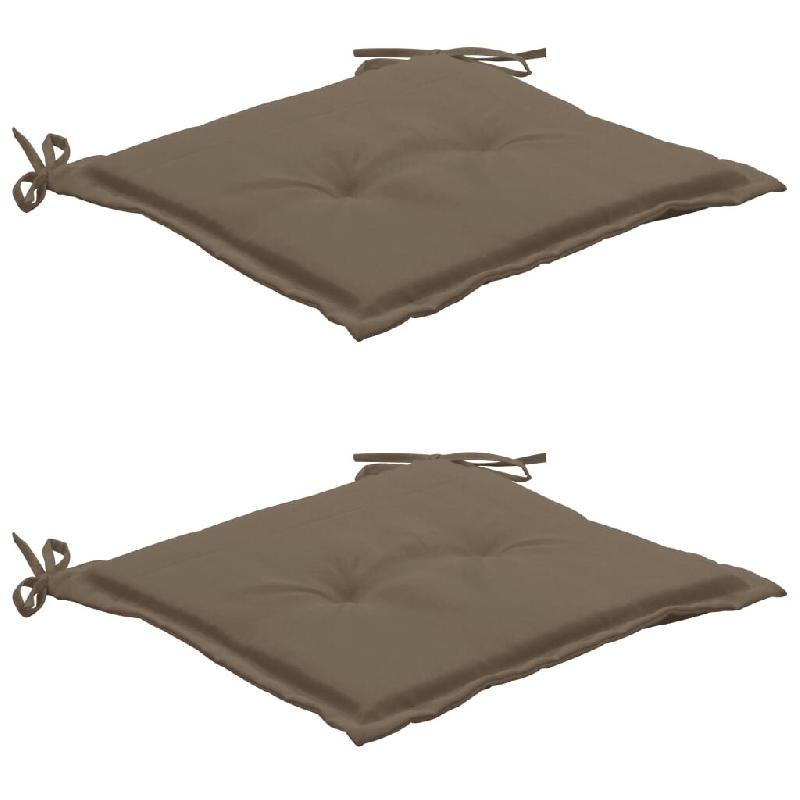 Décoshop26 - Lot de 2 coussins de chaise de jardin 100% polyester imperméable taupe 50x50x3 cm  DEC021732 - 3001374769606_0