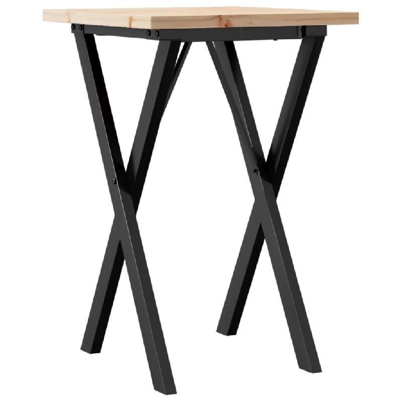 Décoshop26 - Table d'appoint design industriel structure en forme de X 50 x 50 x 75,5 cm bois de pin massif et acier DEC036811 - acier 3000261413806_0