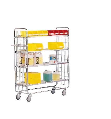 DESSERTE À PLATEAUX CHARGE MAXI 200 KG - 3 PLATEAUX 138X46X112 CM - MANUTAN COLLECTIVITÉS