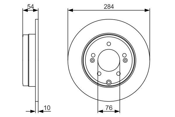 Disque de frein Bosch 0986479A45 - conditionnement boîte de 1 disque - arrière - type plein_0