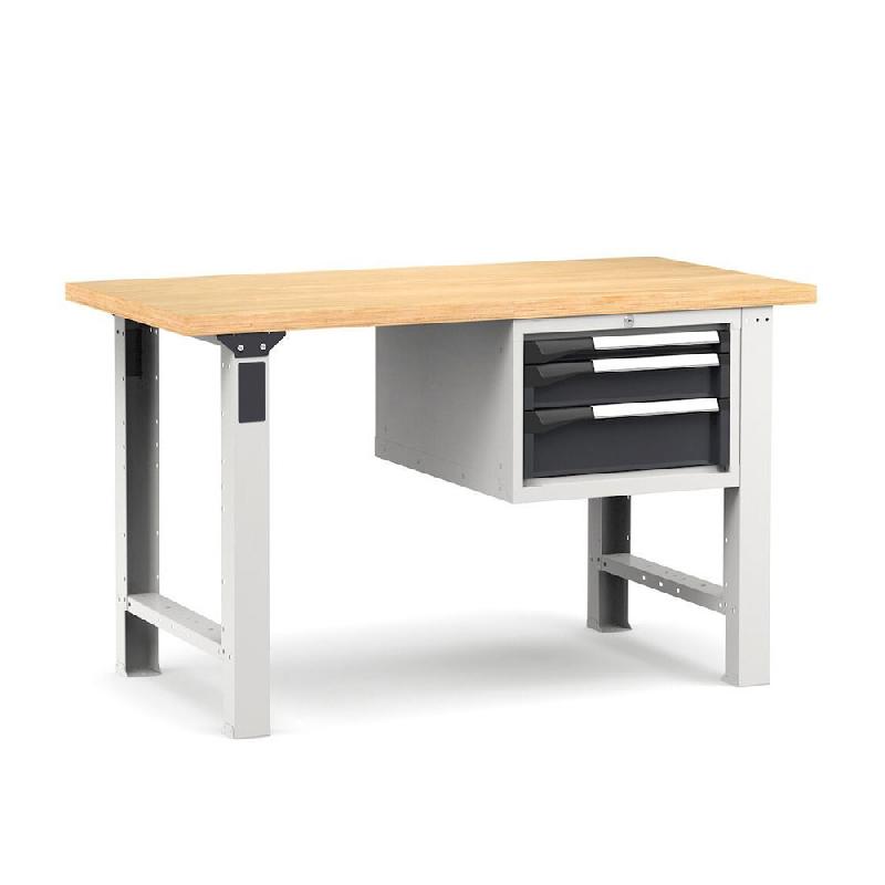 Établi plateau bois L.1500 mm avec bloc 3 tiroirs NOVALP_0