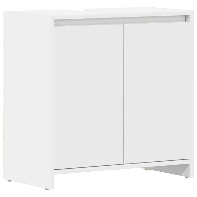 Helloshop26 - Armoire de salle de bain rangement élégant 60 x 33 x 61 cm design épuré en bois d'ingénierie blanc 02_0047729 - blanc Bois massif 3_0