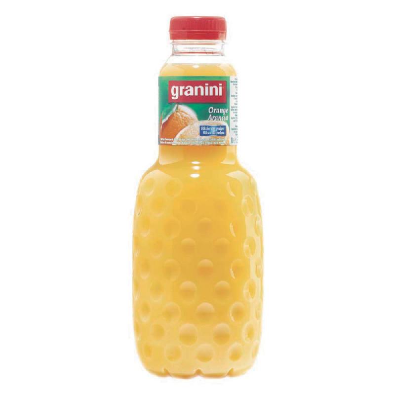 JUS DE FRUITS GRANINI NECTAR D'ORANGE, EN BOUTEILLE, LOT DE 6 X 1 L