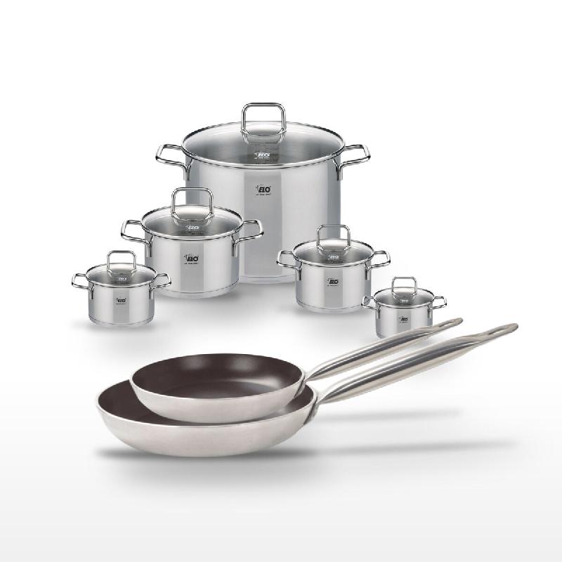 Lot de 2 Poêles 28/32cm et 5 Faitouts Elo Bistro Line - noir 3176239968903_0