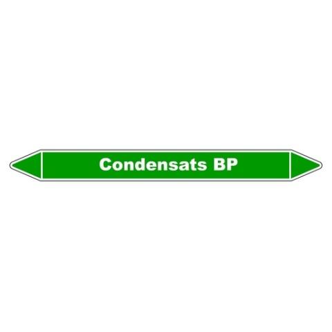 LOT DE 5 - MARQUEUR TUYAUTERIE - CONDENSATS BP - VINYLE LAMINÉ - NFX 08-105 450 X 52 MM