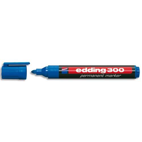 MARQUEUR 300 PERMANENT, CORPS PLASTIQUE, POINTE OGIVE - COLORIS BLEU - LOT DE 15