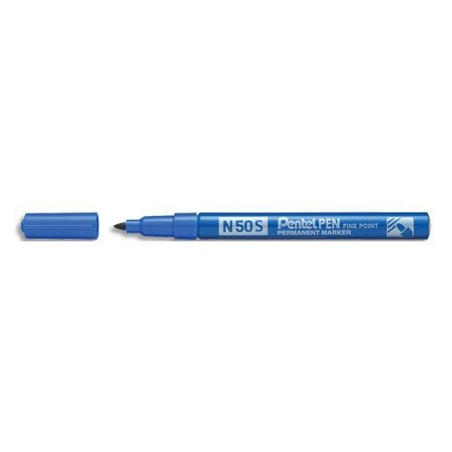 MARQUEUR PERMANENT PENTEL N50 - POINTE FINE - ENCRE RESISTANTE AUX CONDITIONS -30°C +60°C - COLORIS BLEU