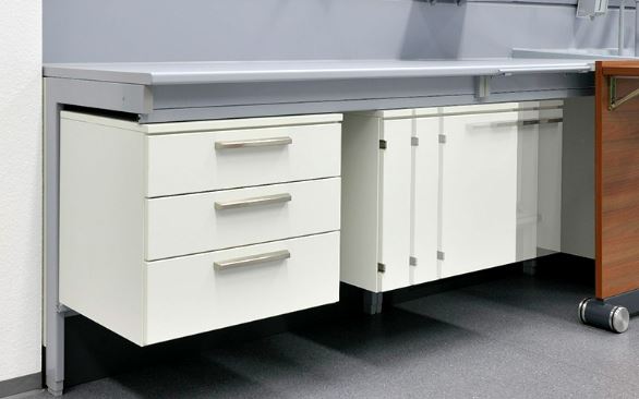 Meuble bas de laboratoire suspendus conçu pour le stockage d'équipements et de produits chimiques_0