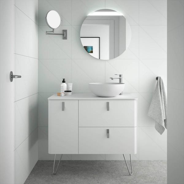 MEUBLE DE SALLE DE BAIN UNIIQ 900 GAUCHE BLANC MAT 897 X 540 X 450 MM - SALGAR 24648