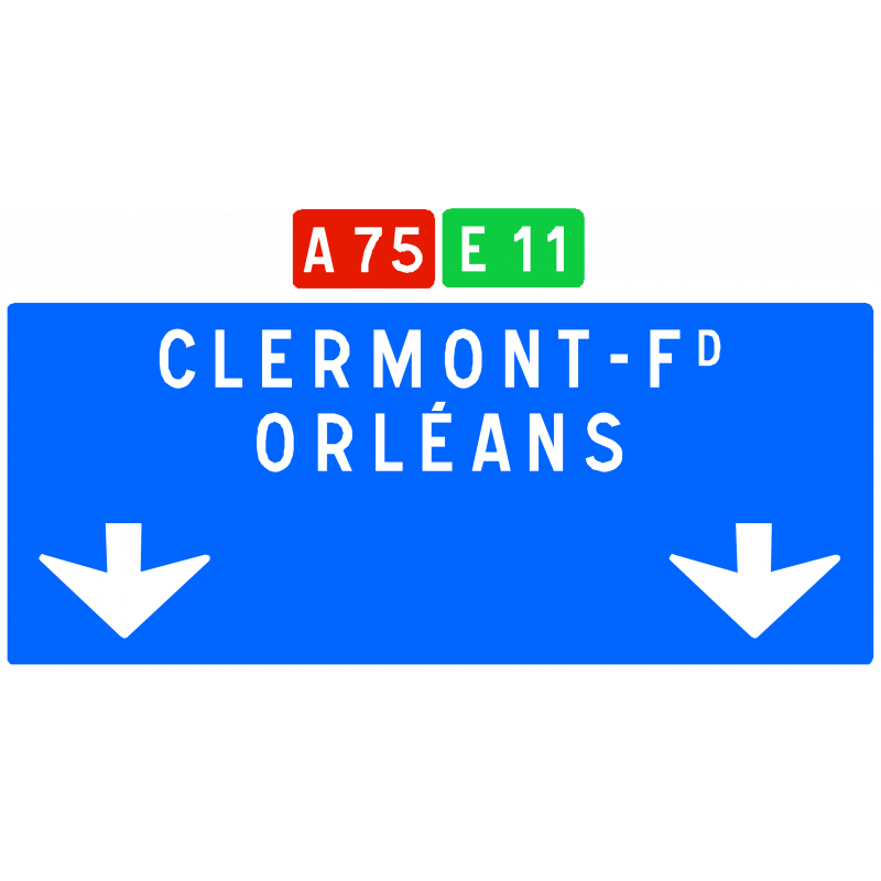 Panneau directionnel Da31c - Voies de bifurcation autoroutière - Signalisation avancée_0