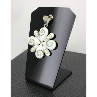 PENDENTIF OEIL DE SAINTE LUCIE EN ARGENT 92.5 FORME FLEUR