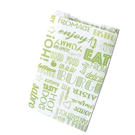 POCHETTE HAMBURGERS INGRAISSABLE PAROLE 34 G/M² 12+7X18 CM VERT (VENDU PAR 500)