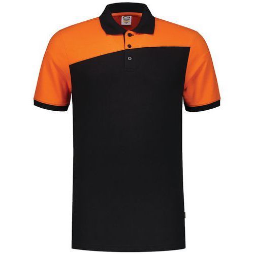 POLO BICOLORE COUTURES 202006 BLACK-ORANGE XXL - TRICORP WORKWEAR