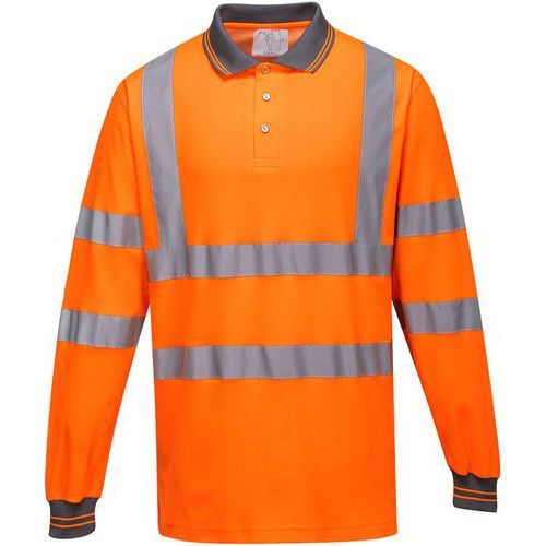 POLO HAUTE VISIBILITÉ EN COTON À MANCHES LONGUES ORANGE M - PORTWEST