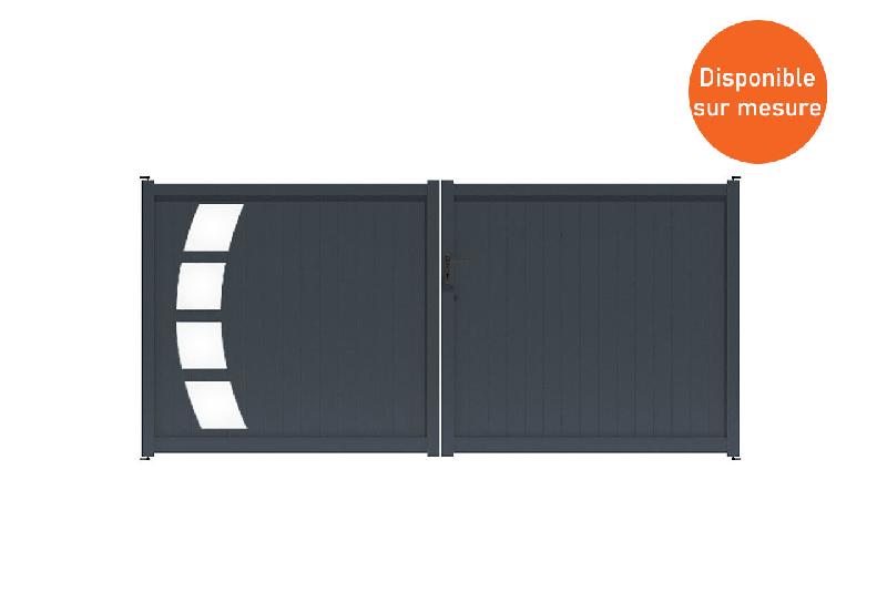 Portail battant plein finition aluminium - 4750 / 1500_0