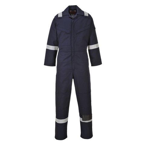PORTWEST FR50 COMBINAISON FLAMME RÉSISTANT ET ANTISTATIQUE 350G MARINE - TAILLE M - LONG