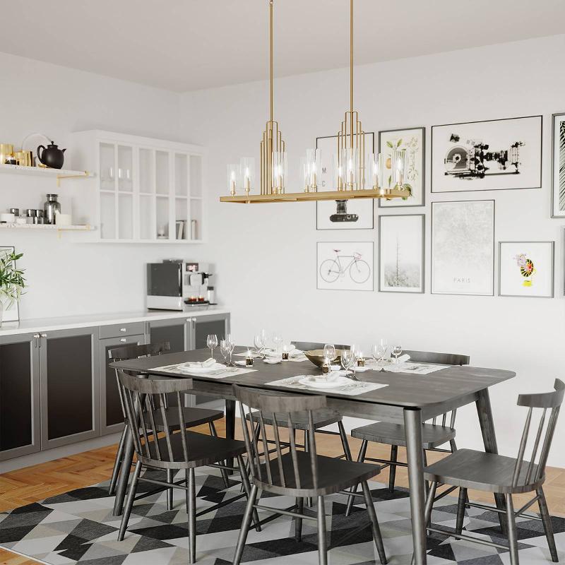 QUINTIESSE SUSPENSION KIMROSE, À 10 LAMPES, LAITON