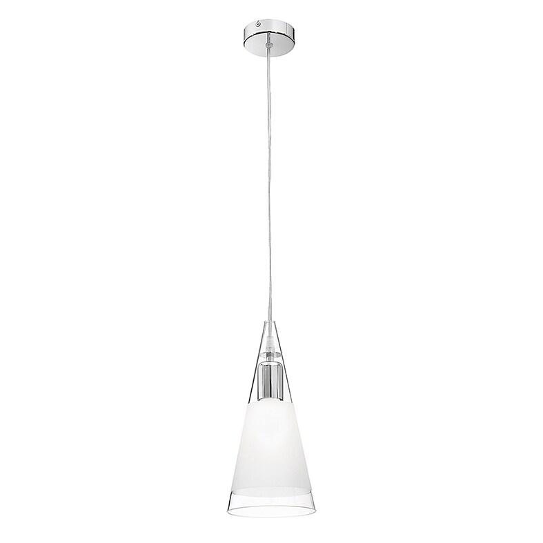 ROSSINI ILLUMINAZIONE Suspension Simple Renoir - Structure En Métal Chromé Et Diffuseur En Verre Soufflé Blanc Satiné, Raccordement E27, Ip20 - Ro_0