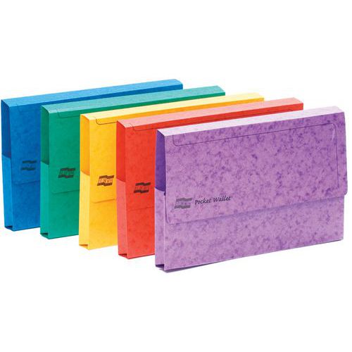 SET 25 CHEMISES POCHE EN CARTE LUSTRÉE 225G/M2 A3 ASSORTIES - EXACOMPTA