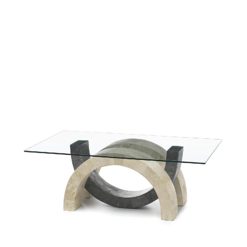 Stones Olimpia Table Basse (120X70 Transparent) En Verre Trempé Gris - transparent 8033959241530_0