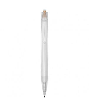 STYLO BILLE EN PET RECYCLÉ HONUA BLANC TRANSLUCIDE - STYLOS PUBLICITAIRES ÉCOLOGIQUES PERSONNALISÉS