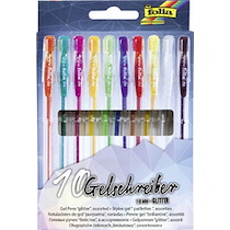 STYLO GEL GLITTER, COULEURS ASSORTIES, ÉTUI DE 10 - LOT DE 4