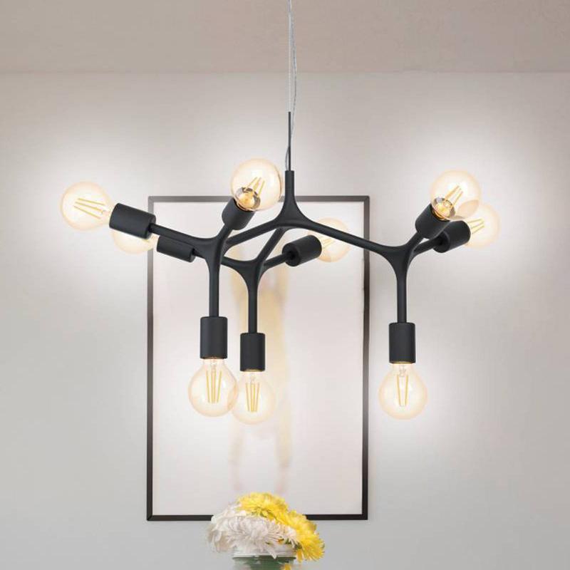 EGLO SUSPENSION BOCADELLA 1 EN NOIR, À 9 LAMPES
