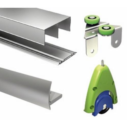 KIT COMPLET POUR PORTES COULISSANTES - 2 VANTAUX - BLANC - PICOSTAR 2 MANTION