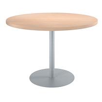 TABLE DE RÉUNION RONDE CHÊNE CLAIR Ø 120 CM - ARCH - PIÈTEMENT ALUMINIUM