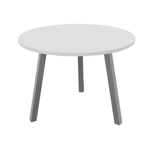 TABLE PARTAGE Ø 100 CM BLANC / ALU - BURONOMIC