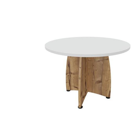 TABLE RONDE DIAM. 100CM PIED CROIX BLANC TIMBER ENSEMBLE